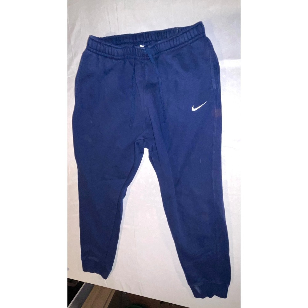 Nike Club Fleece Joggers Mens XL Navy Blue Swoosh Sweatpants CJ1616-419